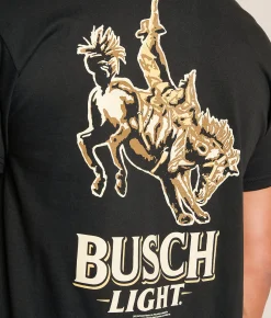 Tops|Graphic T-Shirts | JEDCo Busch Light Vintage Horse T-Shirt Black