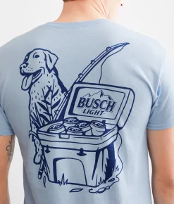 Brew City Busch Light Wildlife T-Shirt Light Blue Clearance