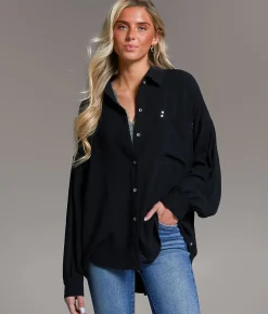 BKE Button Down Blouse White
