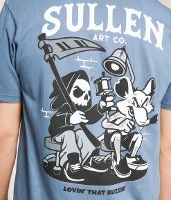 Tops|Graphic T-Shirts | Sullen Buzzin' T-Shirt Steel Blue