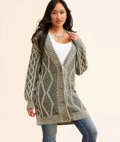 Tops | BKE Cable Knit Cardigan Sweater Agave