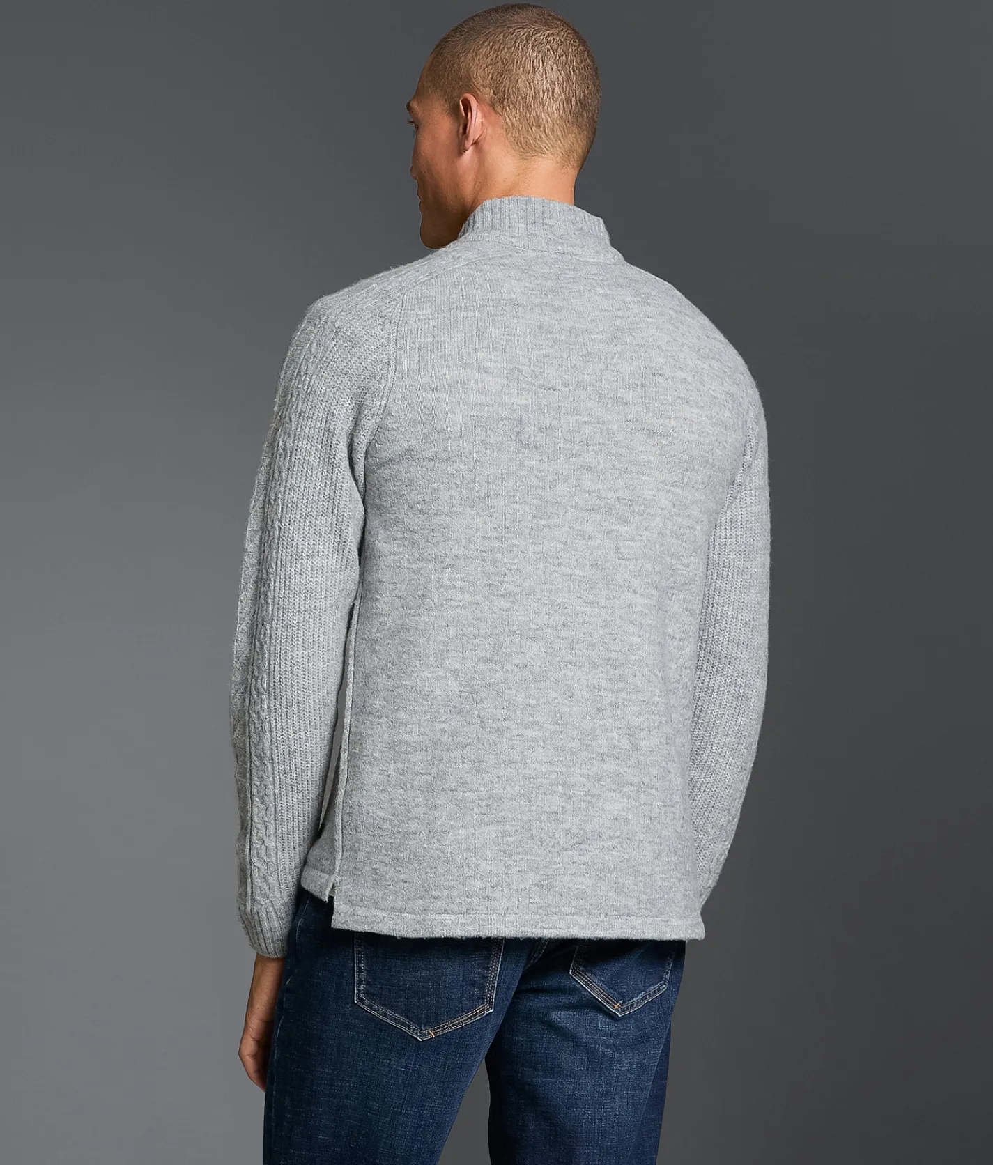 Tops | Outpost Makers Cable Knit Quarter Zip Sweater Ice Heather