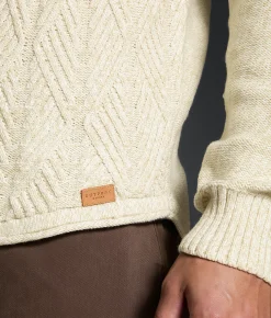 Tops | Outpost Makers Cable Knit Quarter Zip Sweater Cream Combo