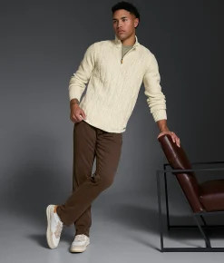 Tops | Outpost Makers Cable Knit Quarter Zip Sweater Cream Combo