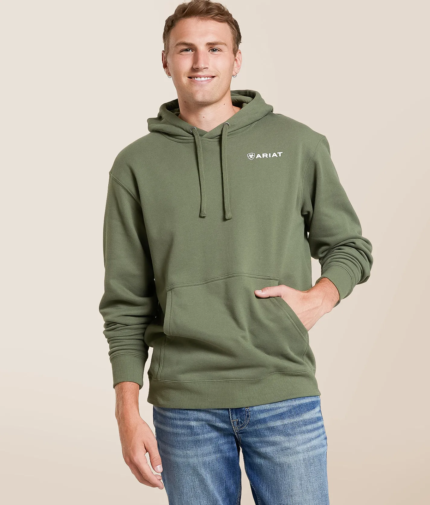 Tops | Ariat Cactus Rider Hooded Sweatshirt Surplus Green