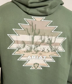 Tops | Ariat Cactus Rider Hooded Sweatshirt Surplus Green