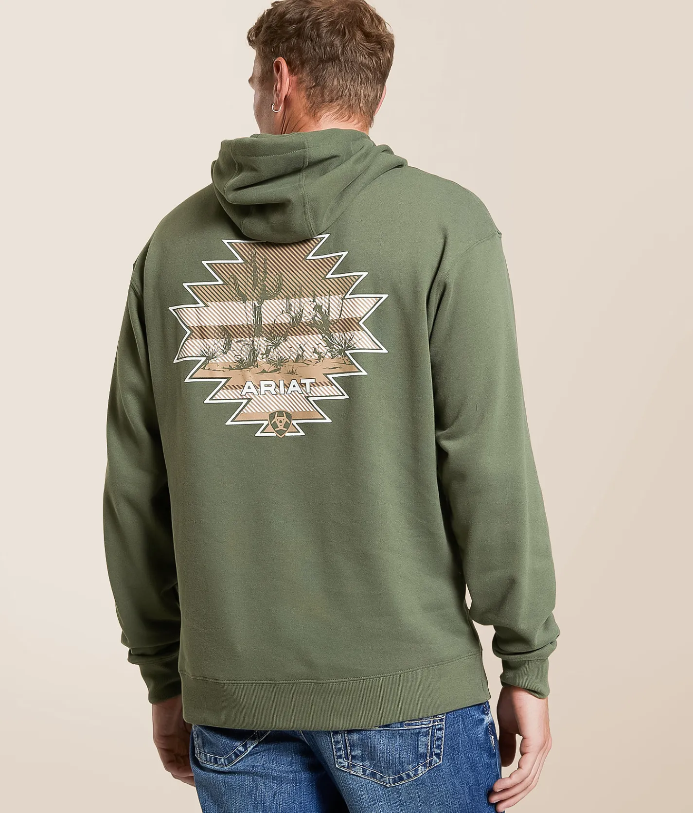 Tops | Ariat Cactus Rider Hooded Sweatshirt Surplus Green