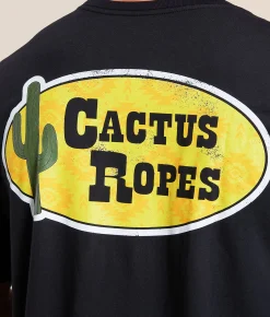 Hooey Cactus Ropes T-Shirt Black New