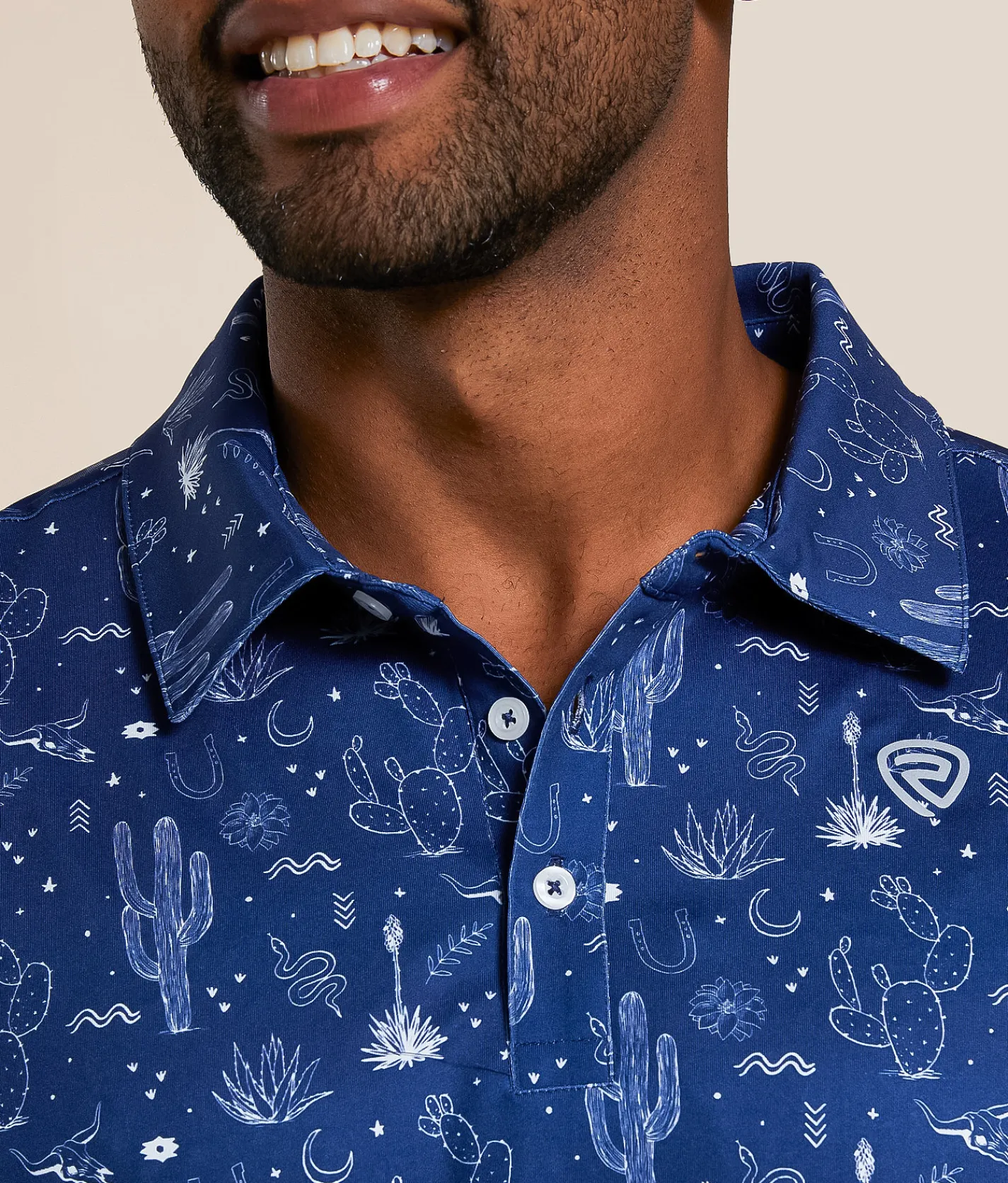 Tops | Rock & Roll Denim Cactus Stretch Polo Navy