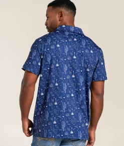Tops | Rock & Roll Denim Cactus Stretch Polo Navy