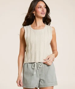 Tops | Z Supply Calan Cropped Sweater Tank Top Iced Coffee