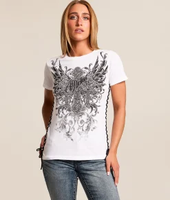 Tops | Affliction Caldwell Creek T-Shirt White Reactive