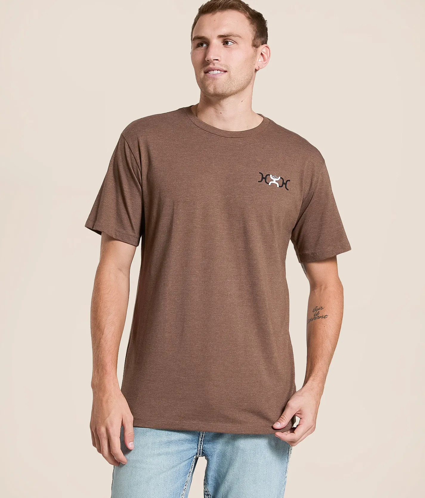 Tops|Graphic T-Shirts | Hooey Calgary T-Shirt Heather Brown