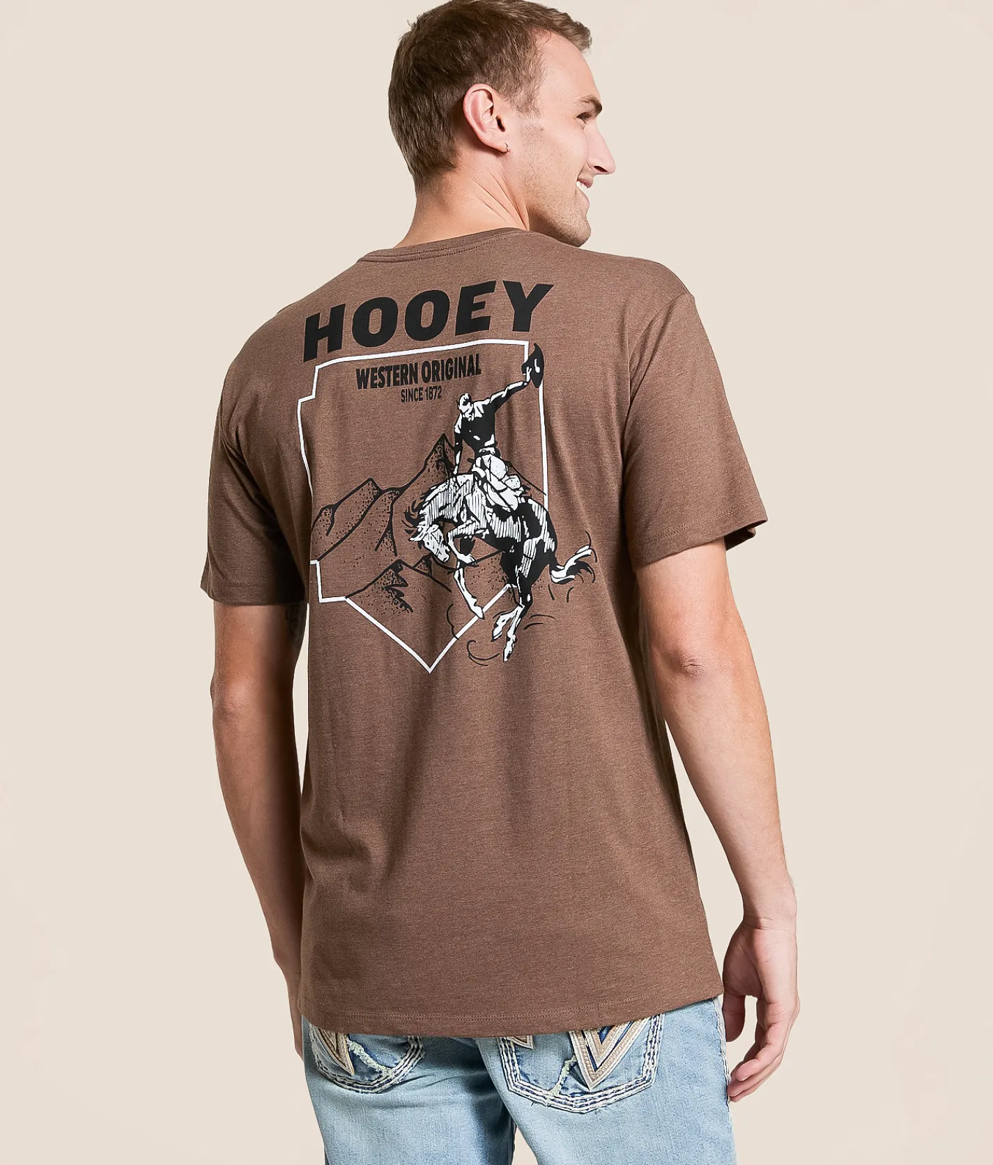 Tops|Graphic T-Shirts | Hooey Calgary T-Shirt Heather Brown