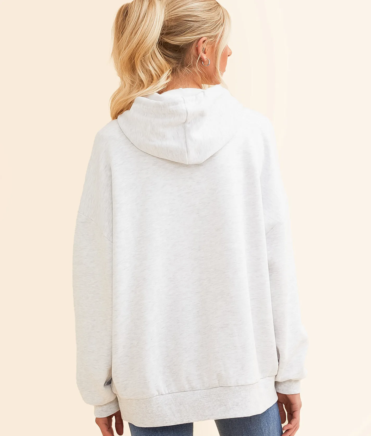 Tops | FITZ + EDDI California Hooded Sweatshirt - One Size Heather Grey