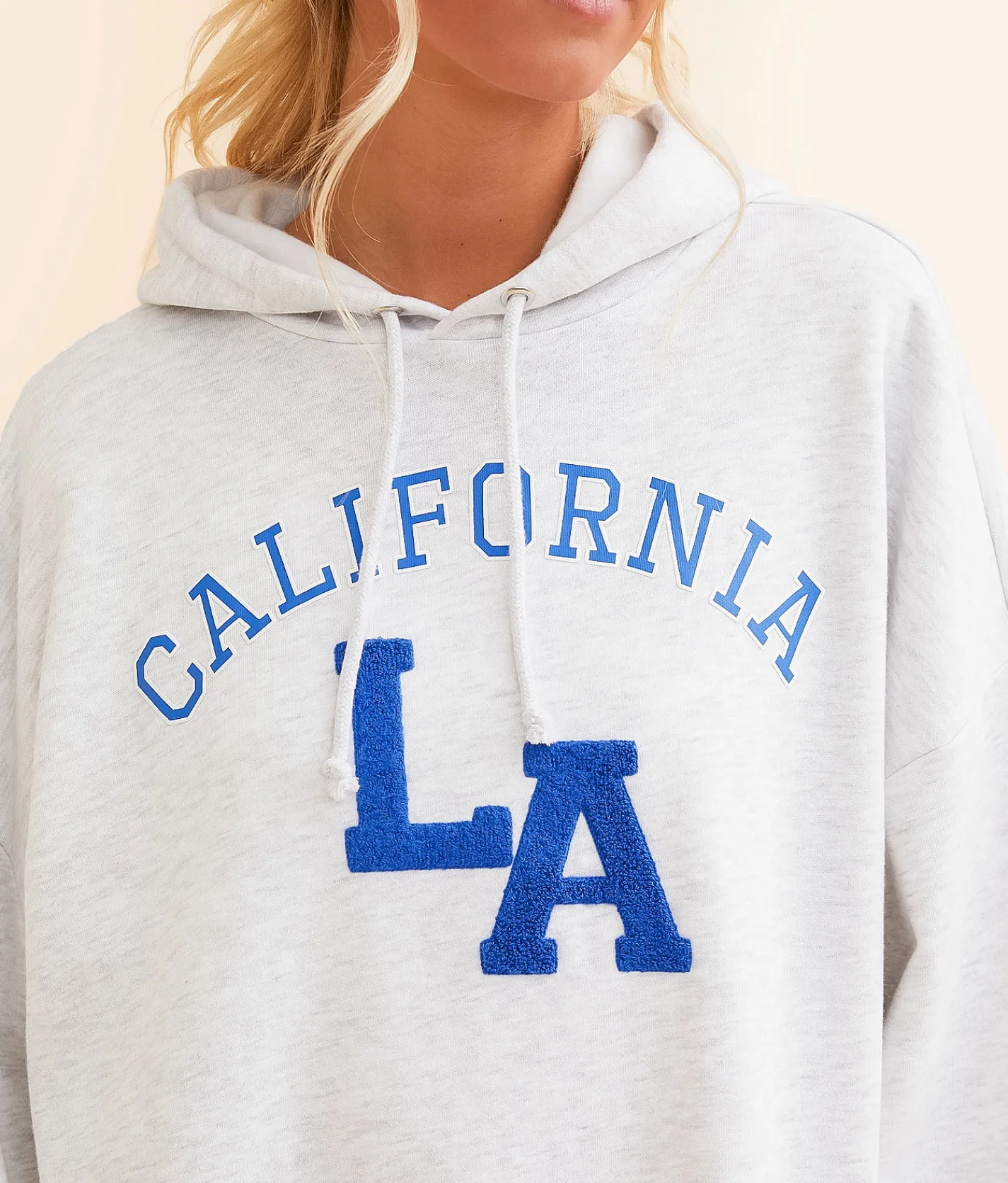 Tops | FITZ + EDDI California Hooded Sweatshirt - One Size Heather Grey