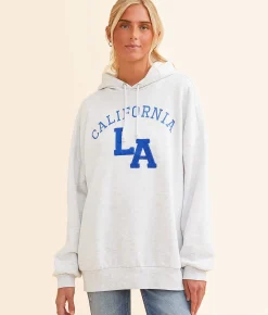 Tops | FITZ + EDDI California Hooded Sweatshirt - One Size Heather Grey