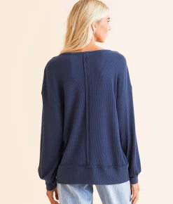 White Crow Calista Brushed Thermal Top Midnight New