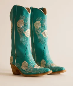 Mi.iM Cali Western Floral Boot Turquoise Outlet
