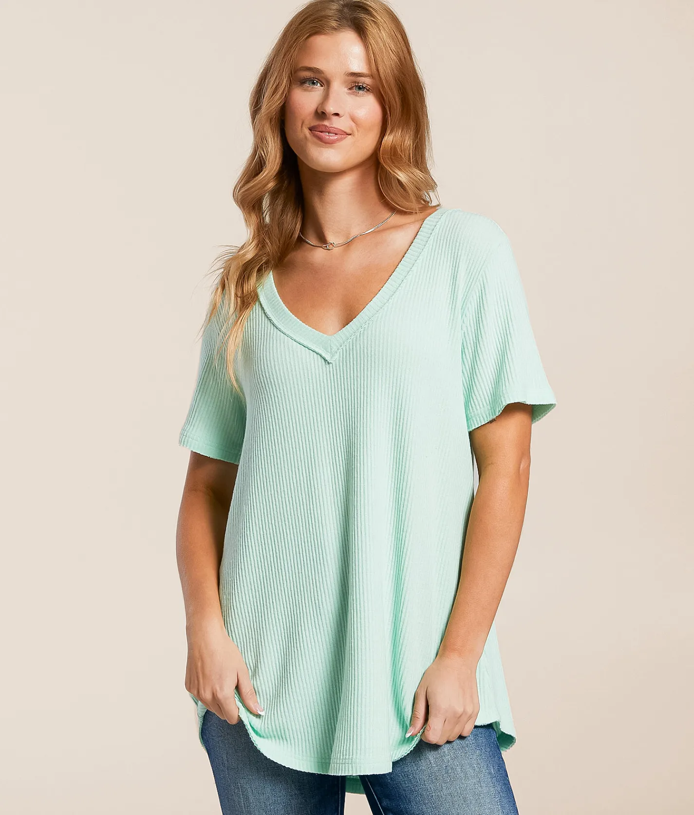 White Crow Callie Ribbed Top Mint Clearance