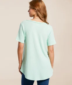 White Crow Callie Ribbed Top Mint Clearance