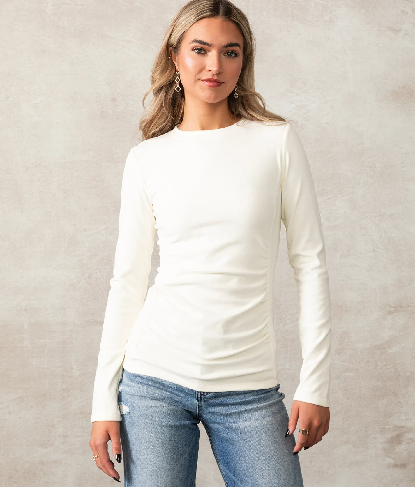 Buckle Black Camden Ruched Pullover Cannoli Cream Sale