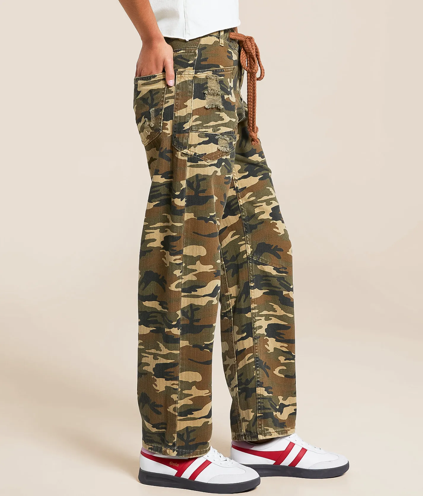 Gilded Intent Camo Barrel Pant Camel Camo