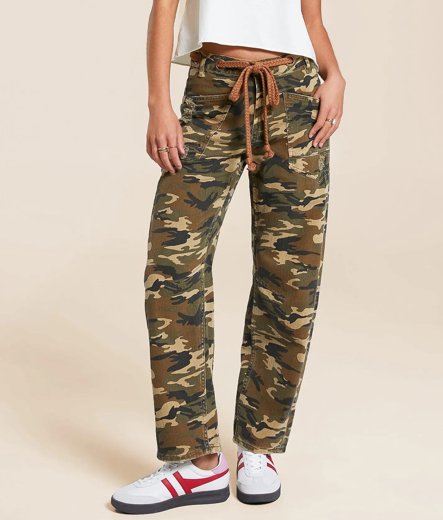 Gilded Intent Camo Barrel Pant Camel Camo