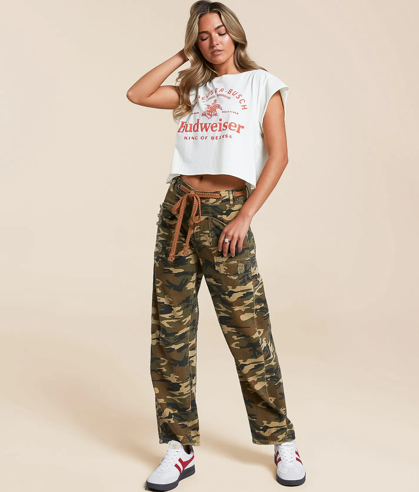 Gilded Intent Camo Barrel Pant Camel Camo