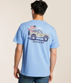 Graphic T-Shirts | BURLEBO Camo Beach Cruiser T-Shirt Periwinkle Blue