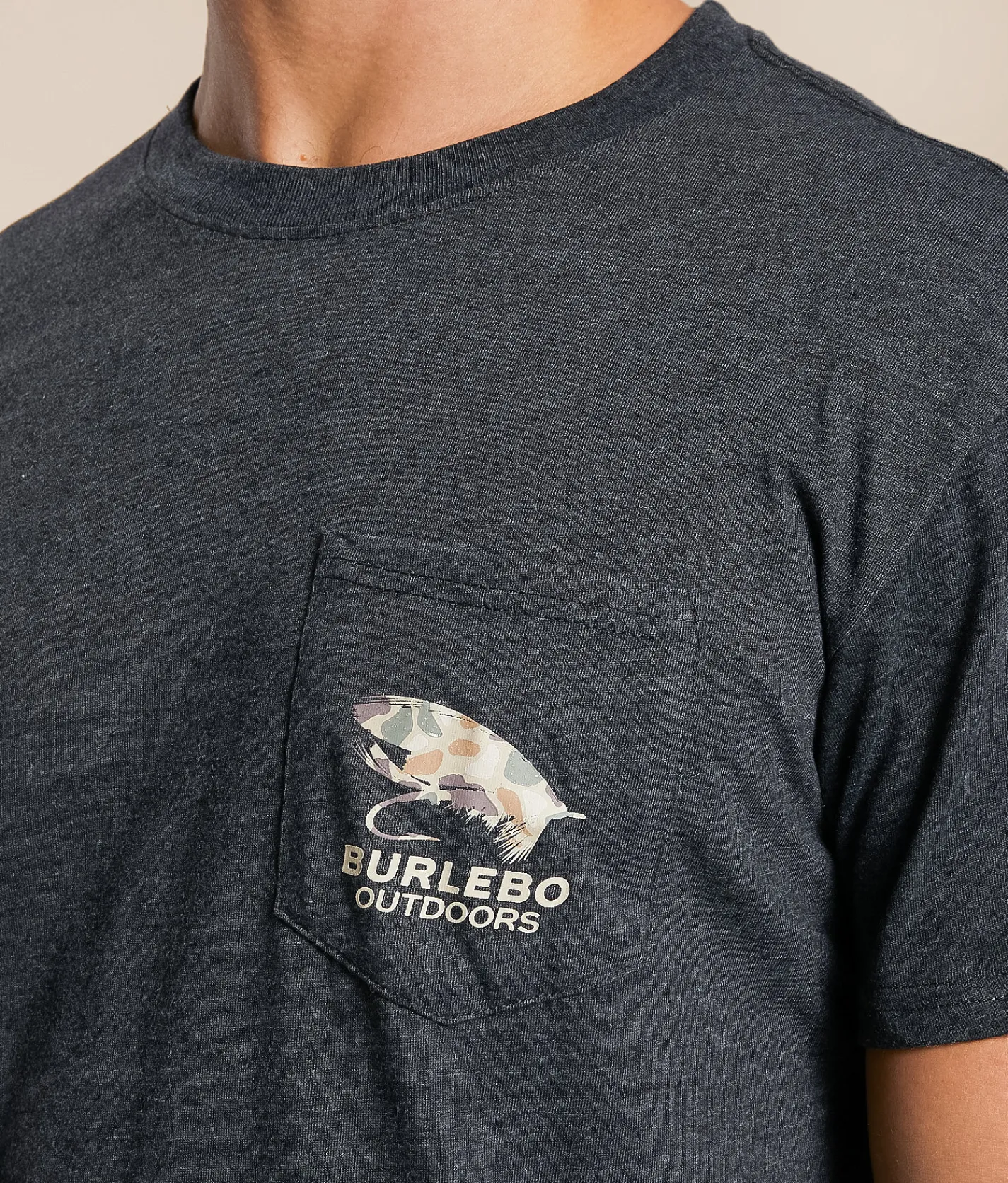 BURLEBO Camo Big Fly T-Shirt Heather Black Hot