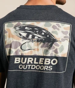 BURLEBO Camo Big Fly T-Shirt Heather Black Hot