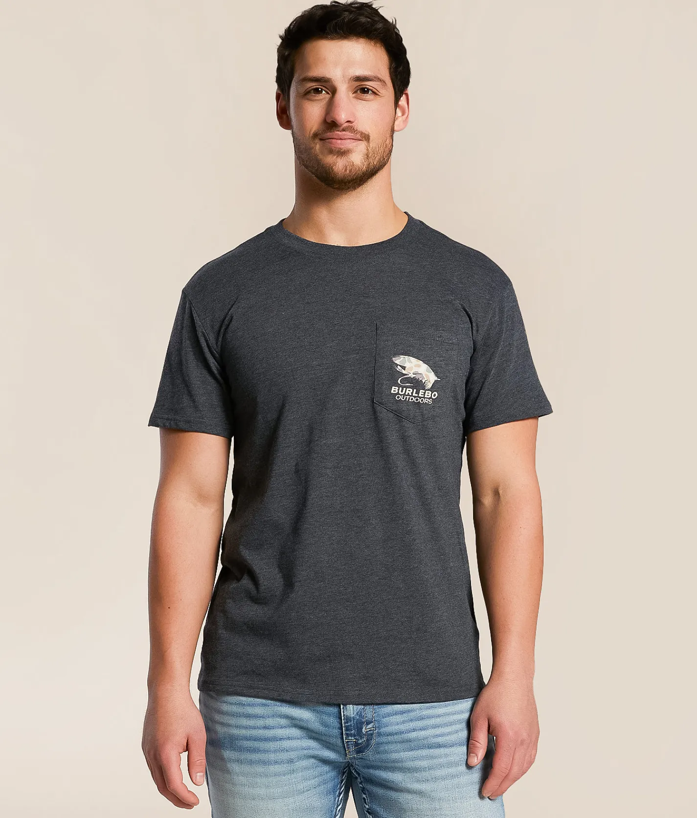 BURLEBO Camo Big Fly T-Shirt Heather Black Hot