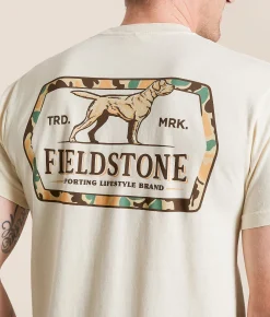Fieldstone Camo Dog T-Shirt Ivory Discount