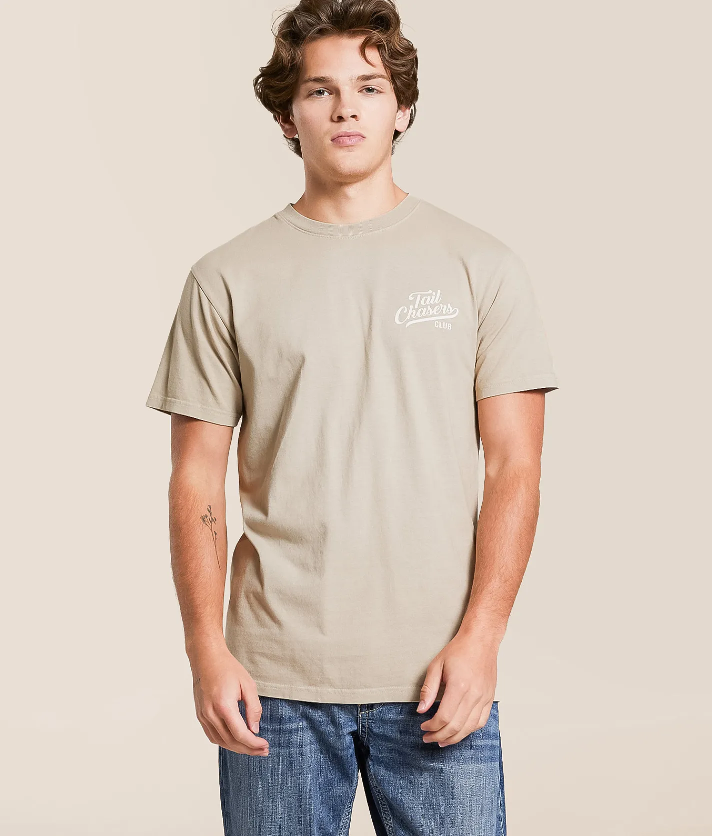 Tail Chasers Club Camo Ducks T-Shirt Plaza Taupe Clearance