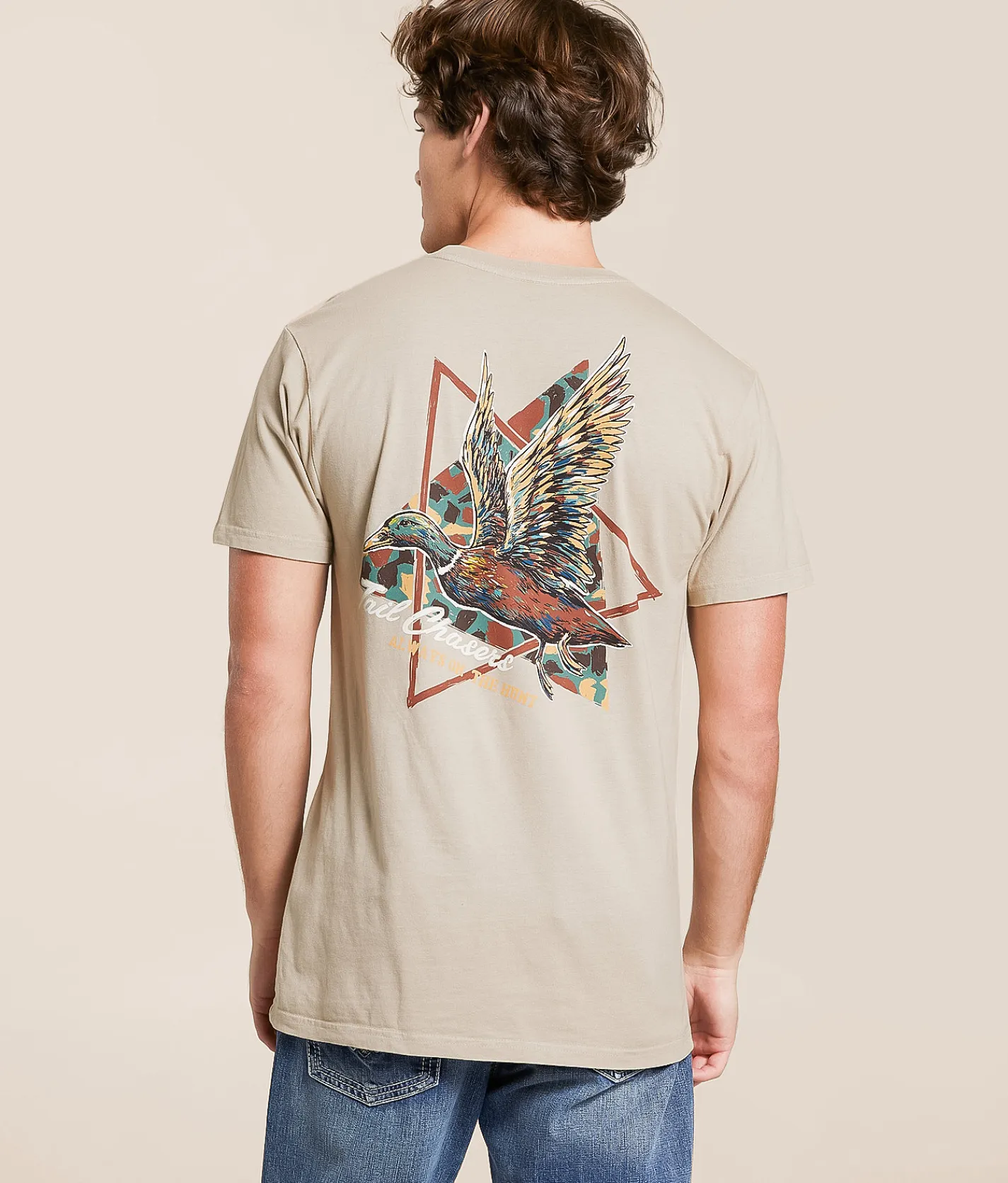 Tail Chasers Club Camo Ducks T-Shirt Plaza Taupe Clearance