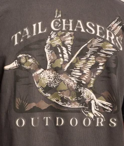 Tail Chasers Club Camo Duck T-Shirt Lamp Black Pigment Dye Hot