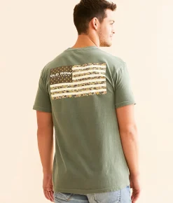 Old Row Camo Flag T-Shirt Moss Sale
