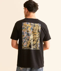 Graphic T-Shirts | Roost Waterfowl Camo Lab Puppy T-Shirt Black
