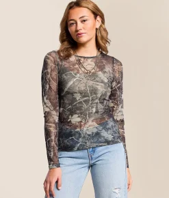 Gilded Intent Camo Mesh Top Tonal Camo