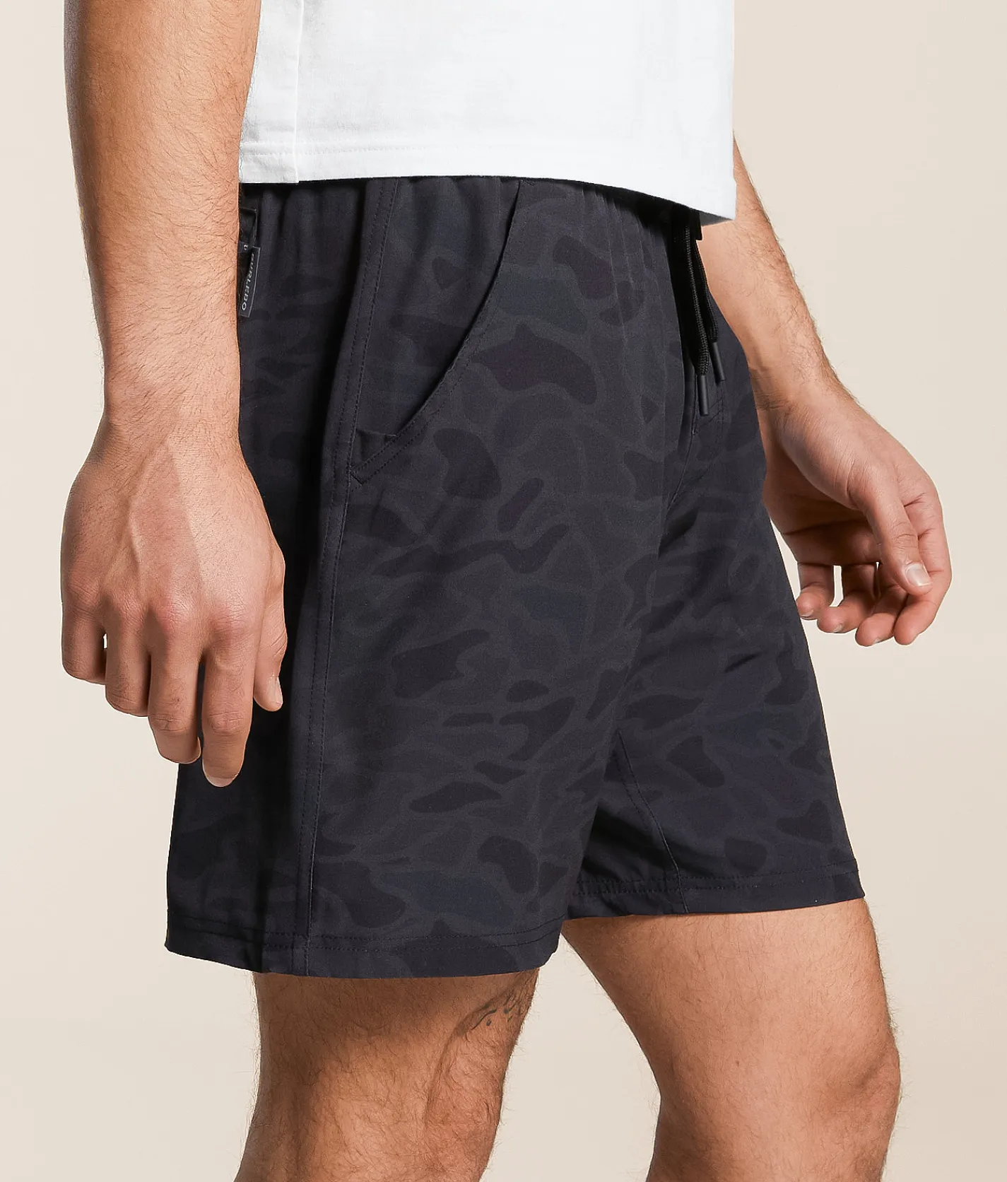 BURLEBO Camo Performance Athletic Short Black Camo Clearance