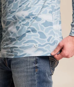 BURLEBO Camo Performance Hoodie Seaside Camo Online