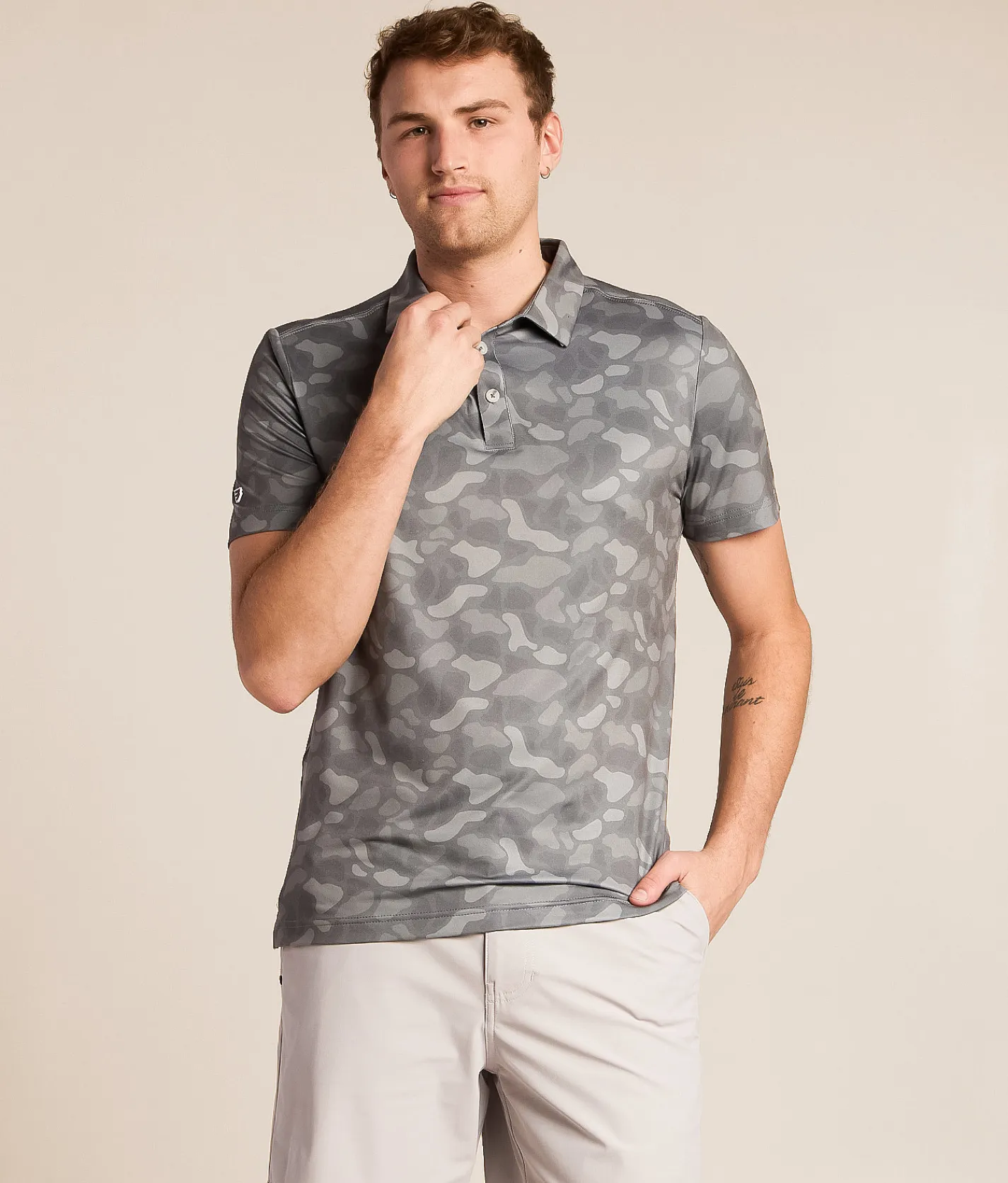 BURLEBO Camo Performance Polo Stone Camo Outlet