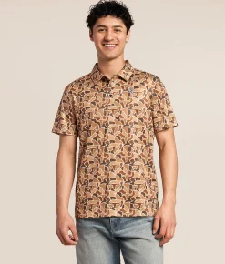 Tops | Hooey x Rock & Roll Denim Camo Performance Polo Camel