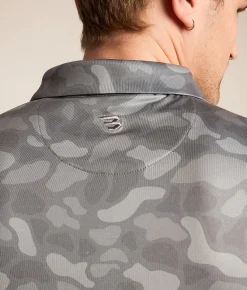 Tops | BURLEBO Camo Performance Polo Stone Camo