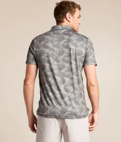Tops | BURLEBO Camo Performance Polo Stone Camo
