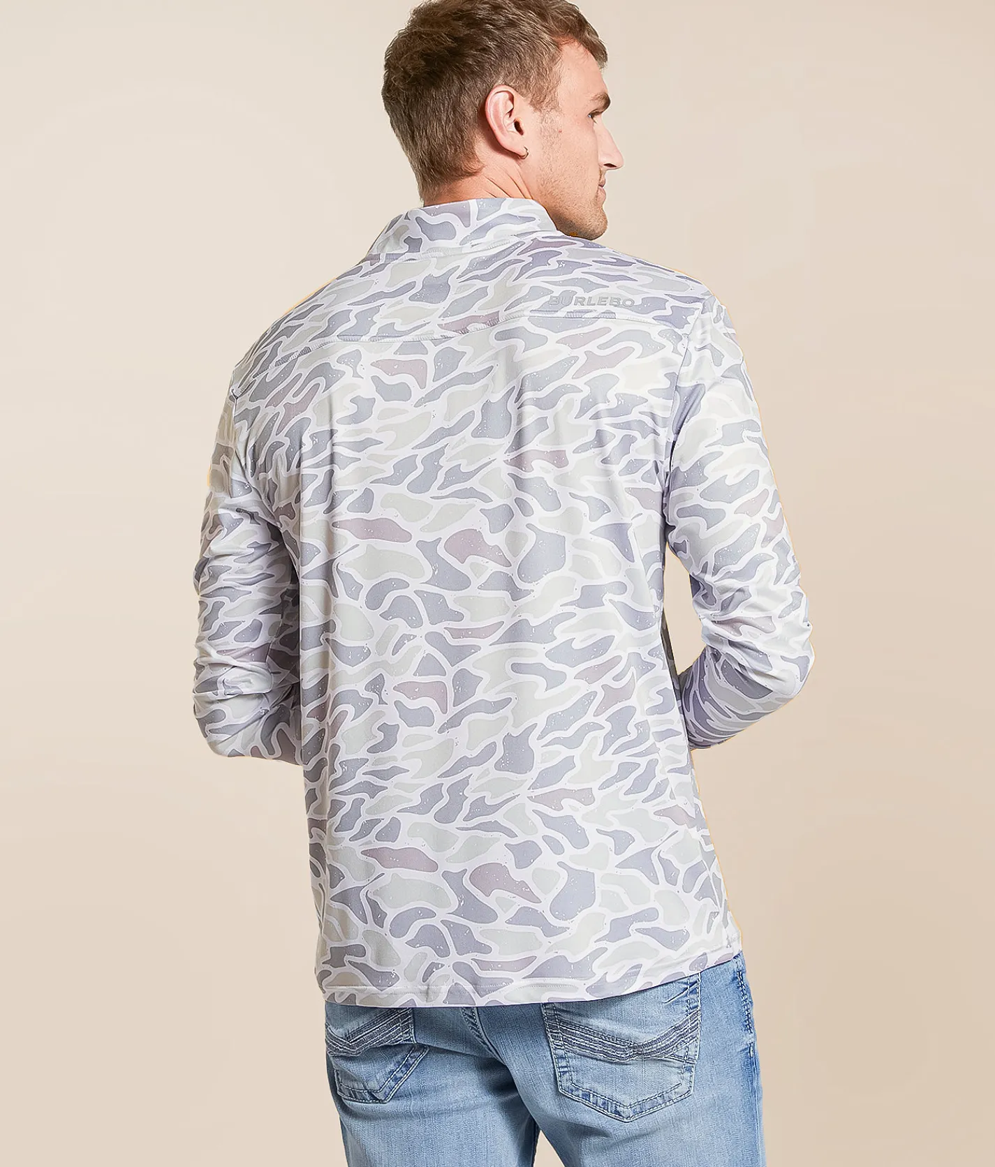 BURLEBO Camo Performance Pullover White Camo Clearance