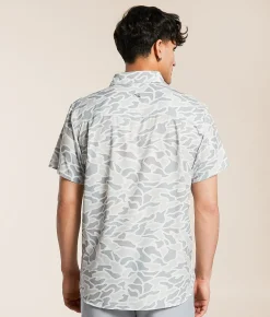Tops | BURLEBO Camo Performance Stretch Shirt White