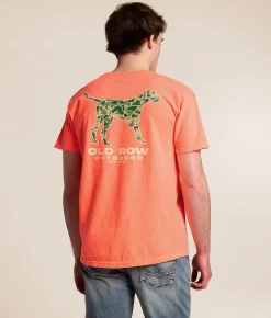 Old Row Camo Pointer T-Shirt Neon Red Orange Online