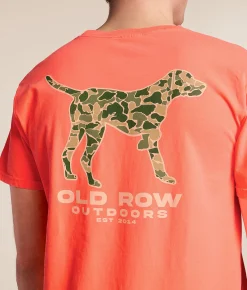 Old Row Camo Pointer T-Shirt Neon Red Orange Online